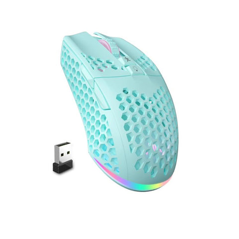 Mouse gamer inalámbrico SOLAKAKA SM600 verde con carcasa honeycomb
