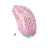 Mouse gamer inalámbrico SOLAKAKA SM600 rosa con carcasa honeycomb