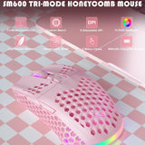 Iluminación RGB del mouse gamer SOLAKAKA SM600 rosa