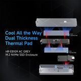 Carcasa THERMALRIGHT HR-EB109 para SSD M.2 NVMe con cable USB a Type-C, gris — vista 4
