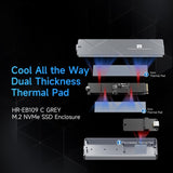 Carcasa THERMALRIGHT HR-EB109 para SSD M.2 NVMe con cable USB-C a USB-C, gris — vista 4