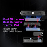 Carcasa THERMALRIGHT HR-EB115 para SSD M.2 NVMe con cable USB-C a USB-C, negra — vista 4