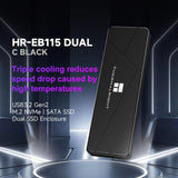 Carcasa THERMALRIGHT HR-EB115 para SSD M.2 NVMe y SATA de doble protocolo, negra — vista 2