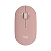 Ratón inalámbrico Bluetooth Logitech PEBBLE 2.0 M350S de 4000 DPI, ultrafino y de modo dual (rosa)