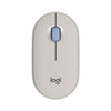 Ratón inalámbrico Bluetooth Logitech PEBBLE 2.0 M350S de 4000 DPI, ultrafino y de modo dual (beige)