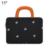 Funda para portátil con elegante diseño acolchado y lazo, tamaño: 11 pulgadas (negra).