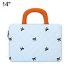 Funda para portátil con elegante diseño acolchado y lazo, tamaño: 14 pulgadas (azul).