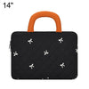 Funda para portátil con elegante diseño acolchado y lazo, tamaño: 14 pulgadas (negra).