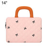 Funda para portátil con elegante diseño acolchado y lazo, tamaño: 14 pulgadas (rosa).