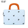 Funda para portátil con elegante diseño acolchado y lazo, tamaño: 15,6 pulgadas (azul).