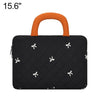 Funda para portátil con elegante diseño acolchado y lazo, tamaño: 15,6 pulgadas (negra).