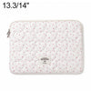 Funda para portátil con cierre de cremallera y estampado de estrellas, tamaño: 13-14 pulgadas (rosa y blanco).
