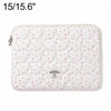 Funda para portátil con cierre de cremallera y estampado de estrellas, tamaño: 15-16 pulgadas (rosa y blanco).