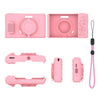 Funda protectora de silicona suave con correa para la muñeca para cámara Kodak Pixpro C1 (rosa)