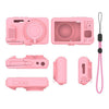 Funda protectora de silicona suave con correa para la muñeca para la cámara Kodak PIXPRO FZ55 (rosa)