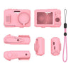 Funda protectora de silicona suave con correa para la muñeca para la cámara Kodak PIXPRO FZ45 (rosa)