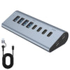 HAS-4A4C Concentrador USB 3.2 con 4 puertos USB-A y 4 puertos USB-C, salida PD de 10 Gbps y 60 W máx. (Gris)