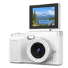Cámara digital retro X3 con pantalla abatible, zoom 16x y 48 MP Ultra HD (Blanca)