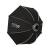Softbox octogonal de montaje rápido serie TRIOPO K3 con montura Bowens desmontable, modelo K3-55 (negro)