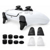 Kit XDcase 12 en 1 para mando de PS5: extensores de gatillos L2/R2 y agarres antideslizantes para los joysticks (negro y transparente)