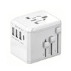 Adaptador de viaje universal con enchufe y cargador para todo el mundo (blanco)