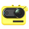 Funda de policarbonato para el estuche de carga de la cámara Insta360 GO 3 / 3S con tapa de lente de TPU (amarillo limón)