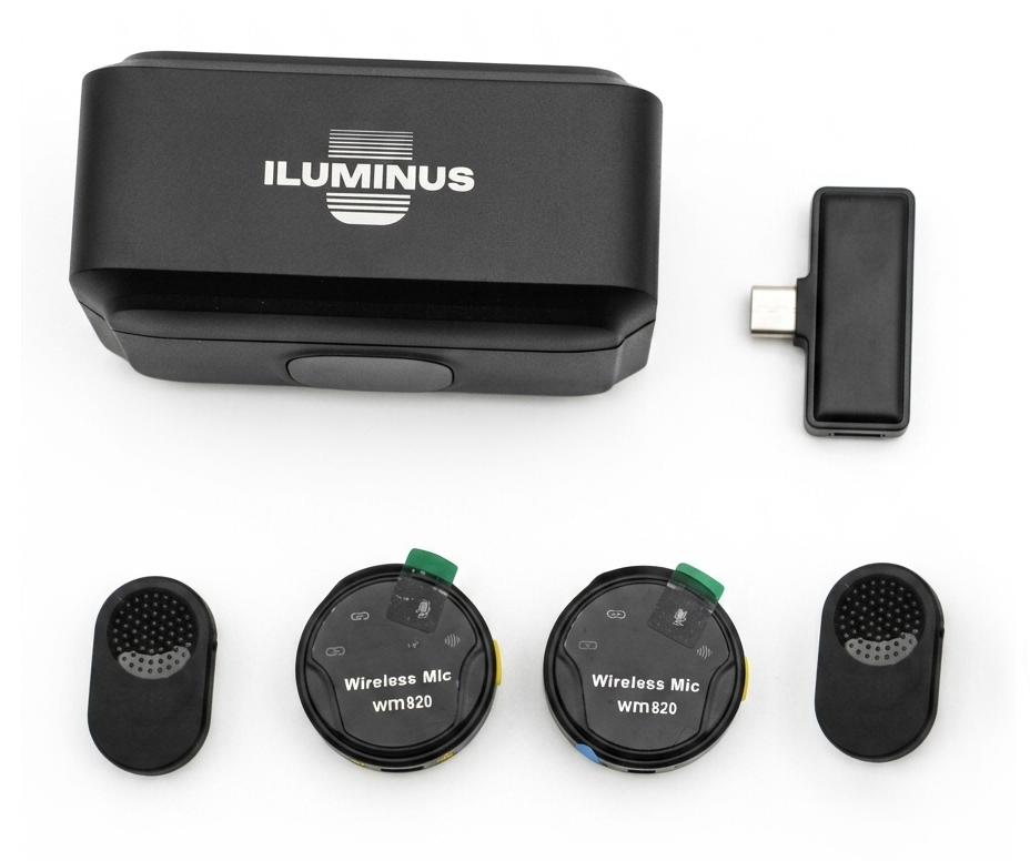 Iluminus IL-WM820 micrófono inalámbrico doble con caja de carga