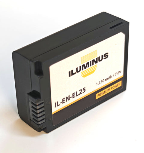 Batería Iluminus EN-EL25 para Nikon Z50 y Z30 vista frontal