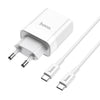 Cargador hoco C80A 20W PD + QC3.0 Doble Puerto USB-C y USB-A con Cable
