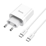 Cargador hoco C80A de 20W con puerto USB-C PD y USB-A QC3.0