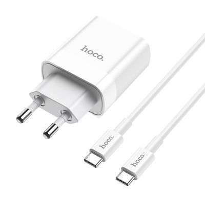Cargador hoco C80A de 20W con puerto USB-C PD y USB-A QC3.0