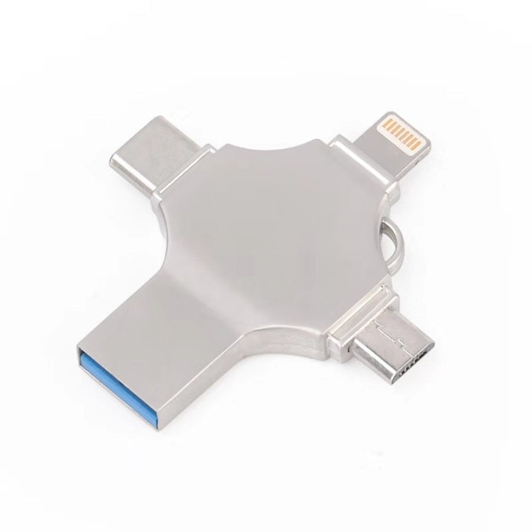Cross 4 en 1 128GB 8 Pin + Micro USB + USB-C / Type-C + USB 3.0 Disco ...
