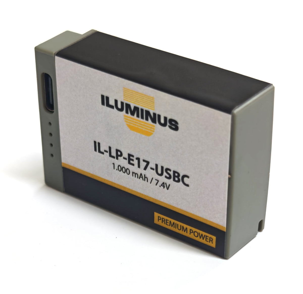 Batería Iluminus LP-E17 USB-C para Canon vista frontal