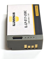 Batería Iluminus LP-E17 USB-C vista de los contactos