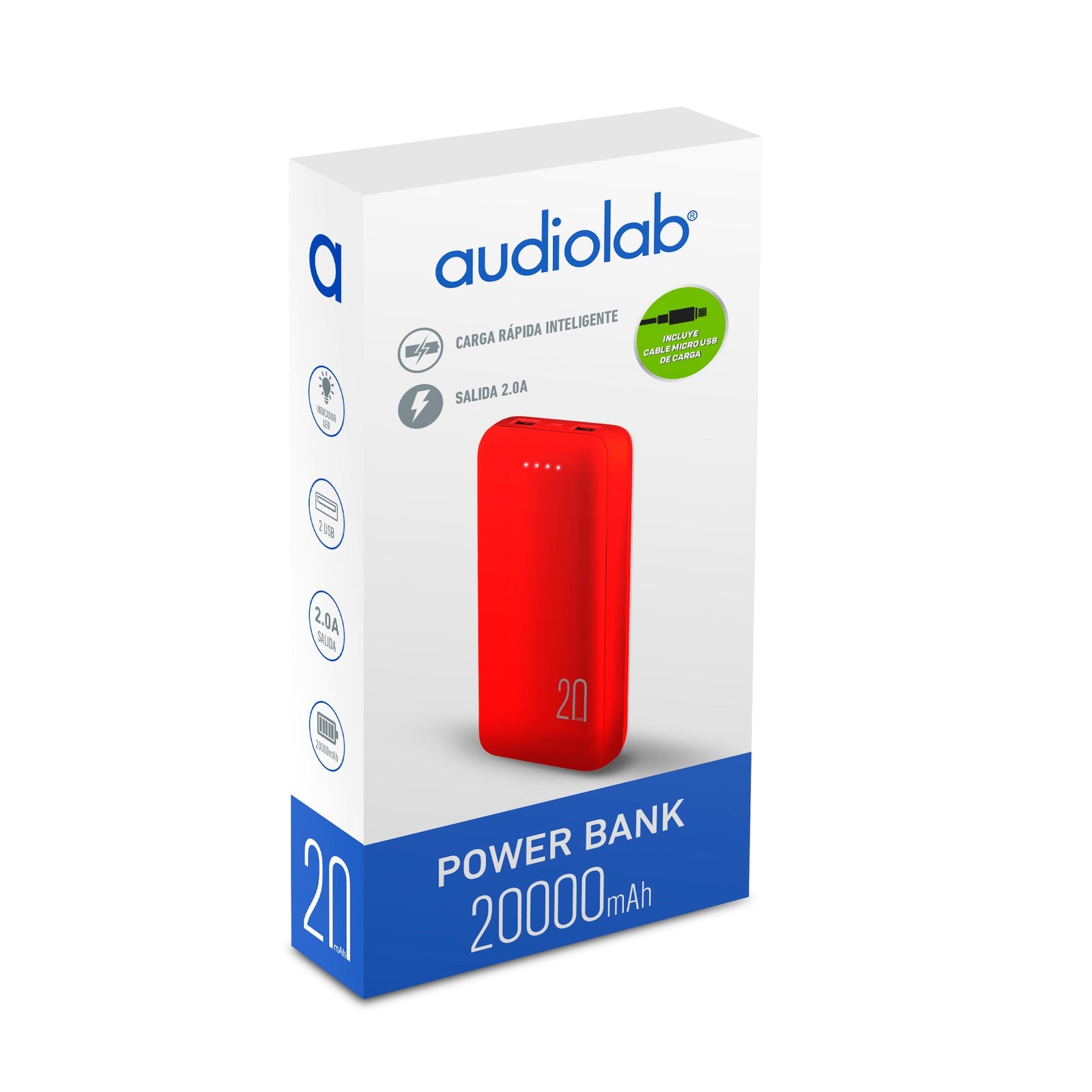 Bateria Portatil Powerbank 20000 Mah Audiolab