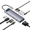 Adaptador HUB USB-C / Type-C multifuncional de 10 puertos Baseus StarJoy (gris)