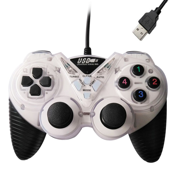 Gamepad de vibración con cable PC Controlador USB Joystick Mango de ju ...