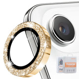Protector de lente ENKAY dorado con purpurina sobre la cámara del iPhone Air