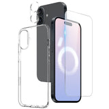 Kit NORTHJO 3 en 1 para iPhone 16 Plus: carcasa, vidrio templado y protector de lente