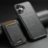 Tarjetero magnético separado de la carcasa Suteni H17 negra para iPhone 17