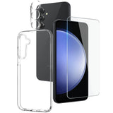 Kit NORTHJO 3 en 1 para Samsung Galaxy S23 FE 5G con carcasa, vidrio templado y protector de lente
