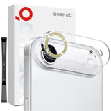 Protector de lente NORTHJO para iPhone Air con anillo dorado brillante instalado en la cámara