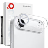 Protector de lente NORTHJO para iPhone Air con anillo plateado brillante instalado en la cámara