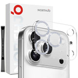 Protector de lente NORTHJO para iPhone 17 Pro con anillo plateado brillante instalado en la cámara