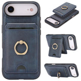 Carcasa Kalebol para iPhone Air color azul con tarjetero y anillo
