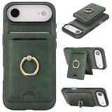 Carcasa Kalebol para iPhone Air color verde con tarjetero y anillo