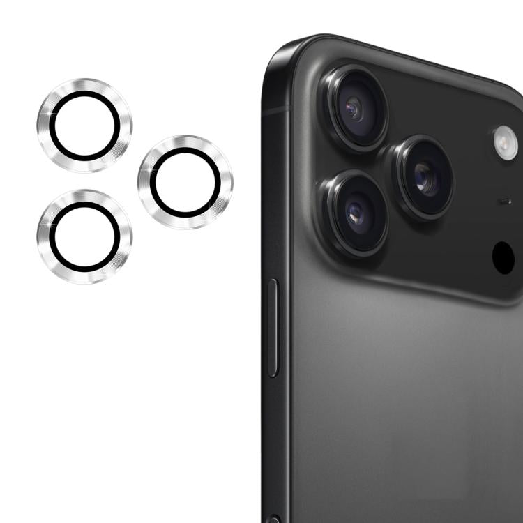 Protector de lente ENKAY plateado para iPhone 17 Pro junto al celular