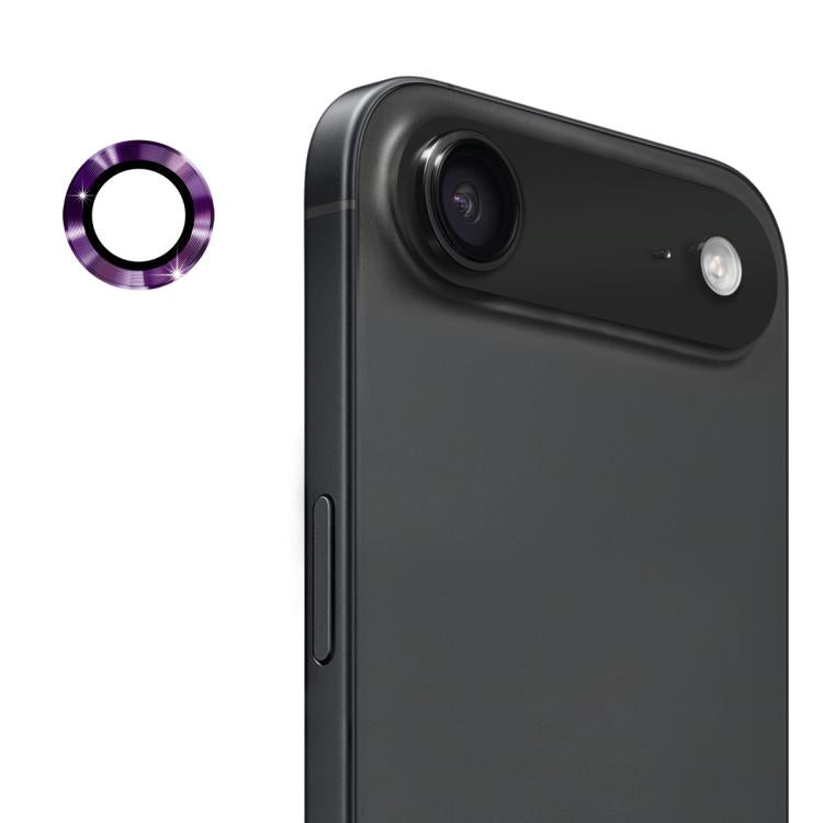 Protector de lente ENKAY morado oscuro para iPhone Air junto al celular