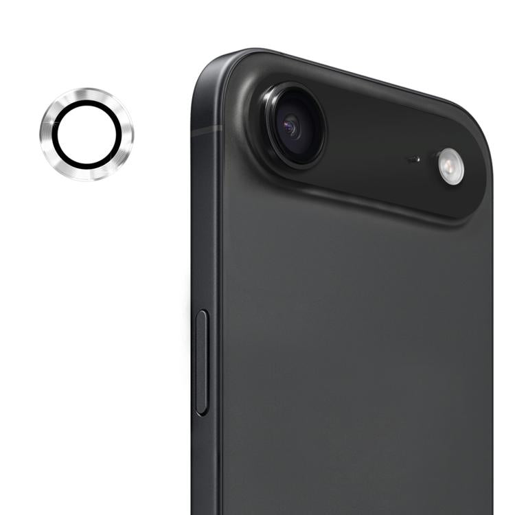Protector de lente ENKAY plateado para iPhone Air junto al celular
