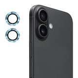 Protector de lente ENKAY azul sierra para iPhone 17 junto al celular